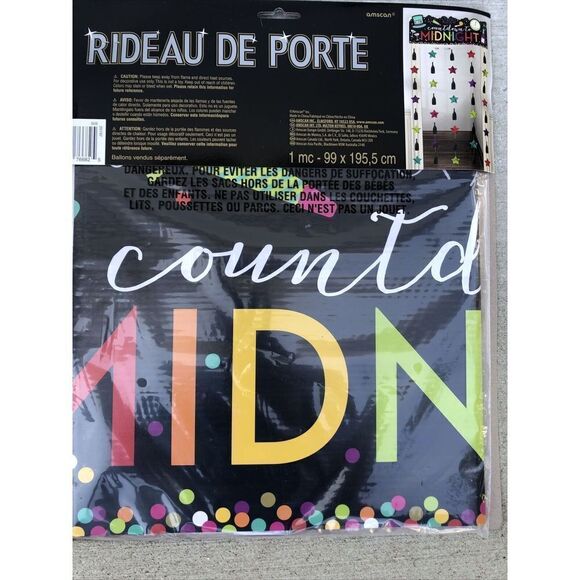 New Year’s Eve Countdown to Midnight Doorway Curtain Jewel Tones 39”x77” - Picture 7 of 7